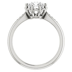 Round Octet 8-prong Moissanite Engagement Ring