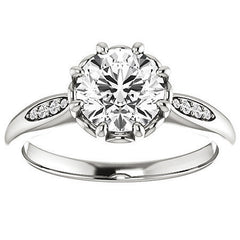 Round Octet 8-prong Moissanite Engagement Ring