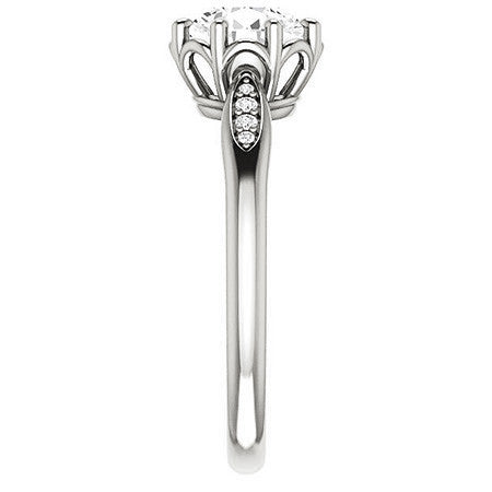 Round Octet 8-prong Moissanite Engagement Ring