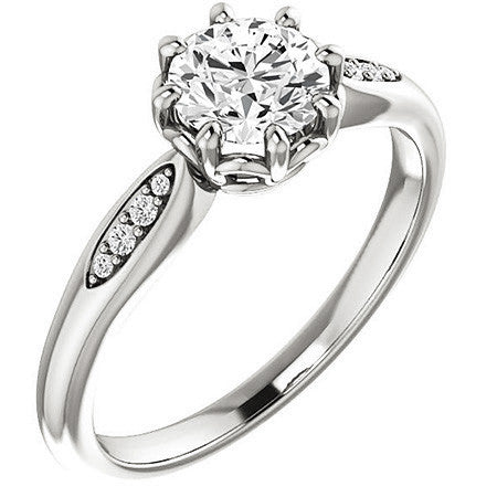 Round Octet 8-prong Moissanite Engagement Ring