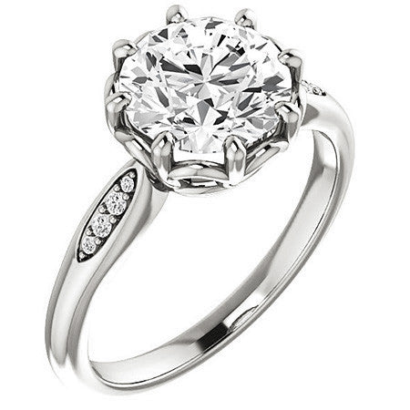 Round Octet 8-prong Moissanite Engagement Ring