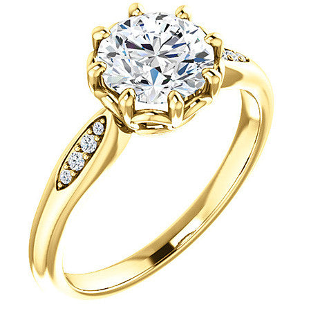 Round Octet 8-prong Moissanite Engagement Ring