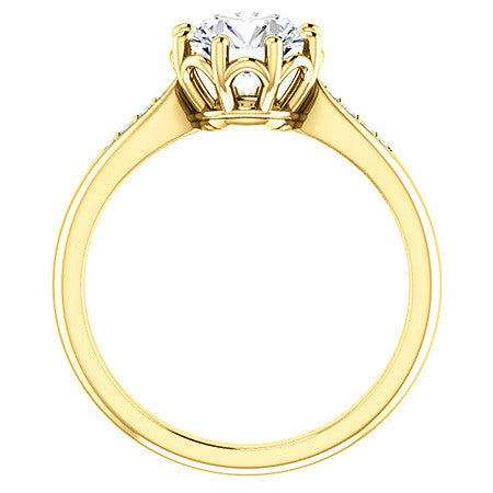 Round Octet 8-prong Moissanite Engagement Ring