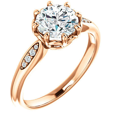 Round Octet 8-prong Moissanite Engagement Ring