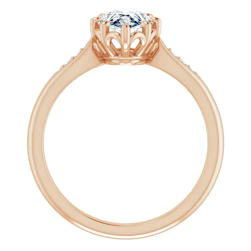 Pear Moissanite Octet 8-prong Engagement Ring