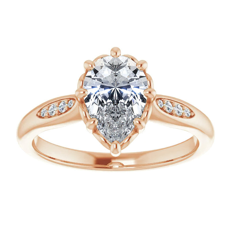 Pear Moissanite Octet 8-prong Engagement Ring