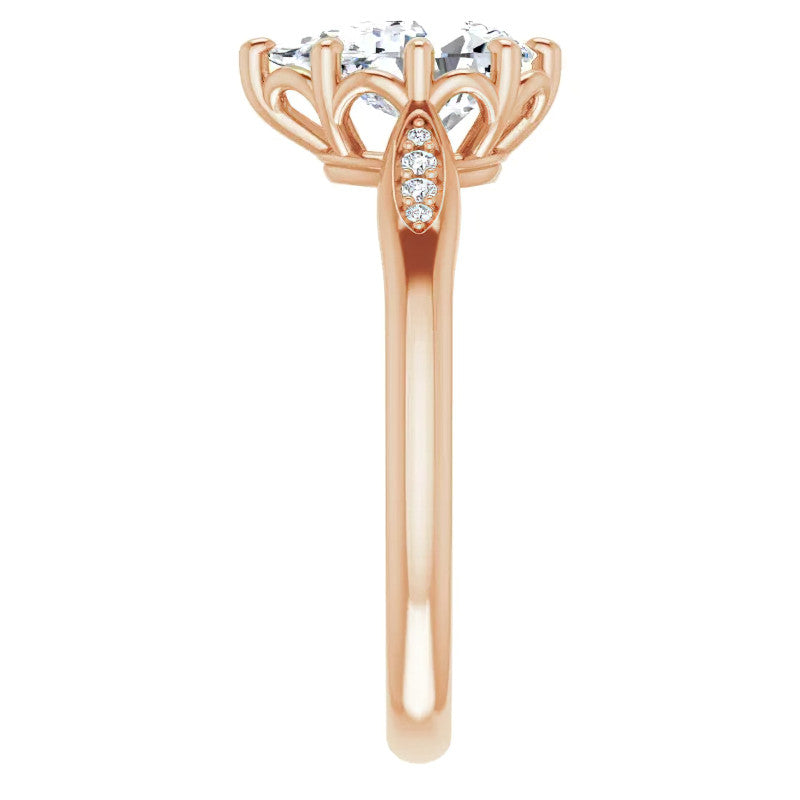 Pear Moissanite Octet 8-prong Engagement Ring
