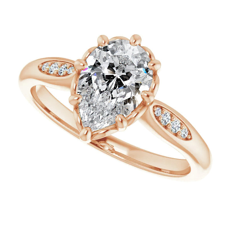 Pear Moissanite Octet 8-prong Engagement Ring