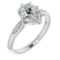 Pear Moissanite Octet 8-prong Engagement Ring