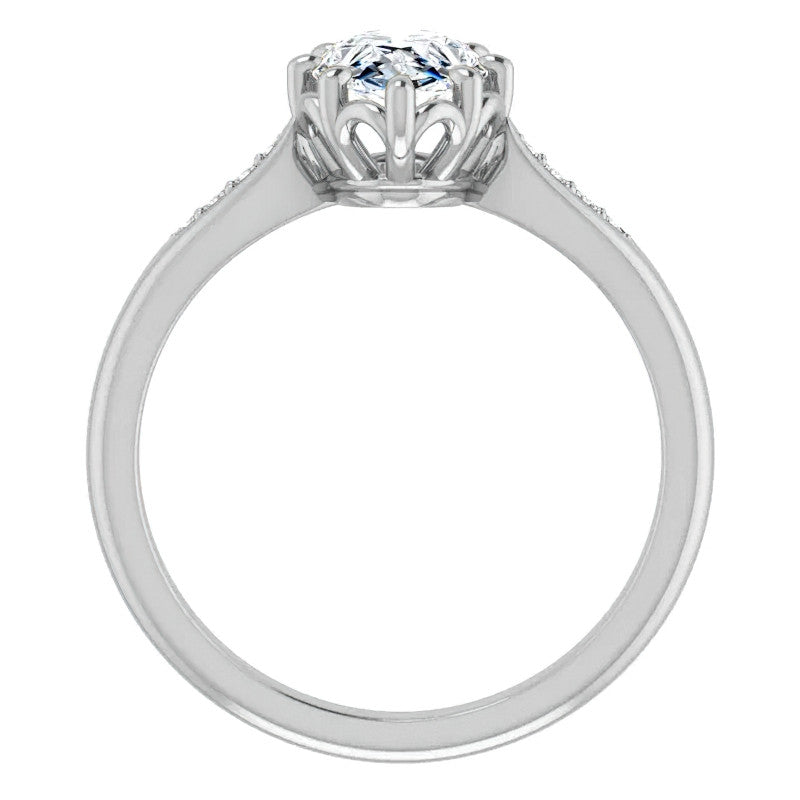 Pear Moissanite Octet 8-prong Engagement Ring