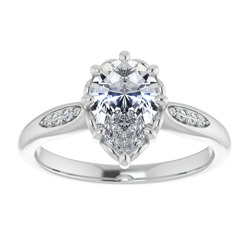 Pear Moissanite Octet 8-prong Engagement Ring