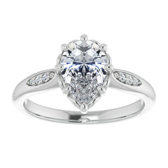 Pear Moissanite Octet 8-prong Engagement Ring