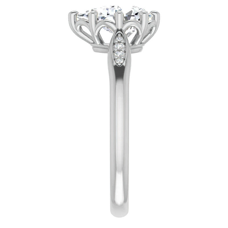 Pear Moissanite Octet 8-prong Engagement Ring
