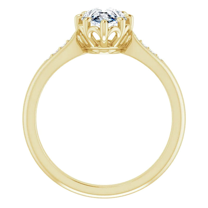 Pear Moissanite Octet 8-prong Engagement Ring
