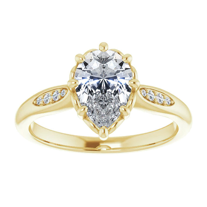 Pear Moissanite Octet 8-prong Engagement Ring