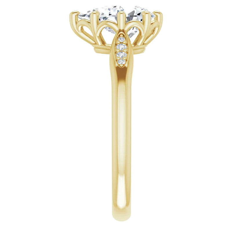 Pear Moissanite Octet 8-prong Engagement Ring