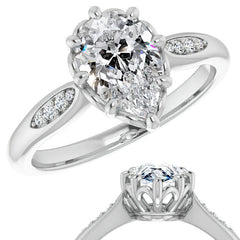 Pear Moissanite Octet 8-prong Engagement Ring