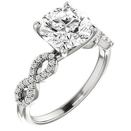Round Infinity Moissanite Engagement Ring