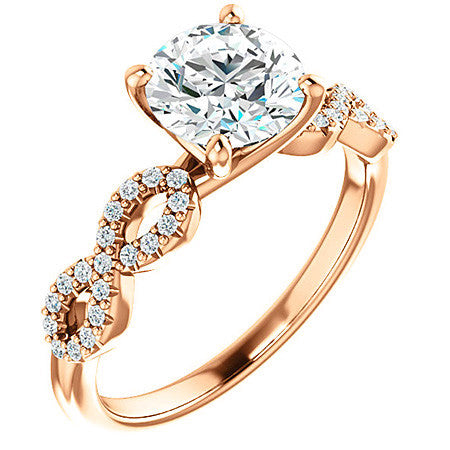 Round Infinity Moissanite Engagement Ring