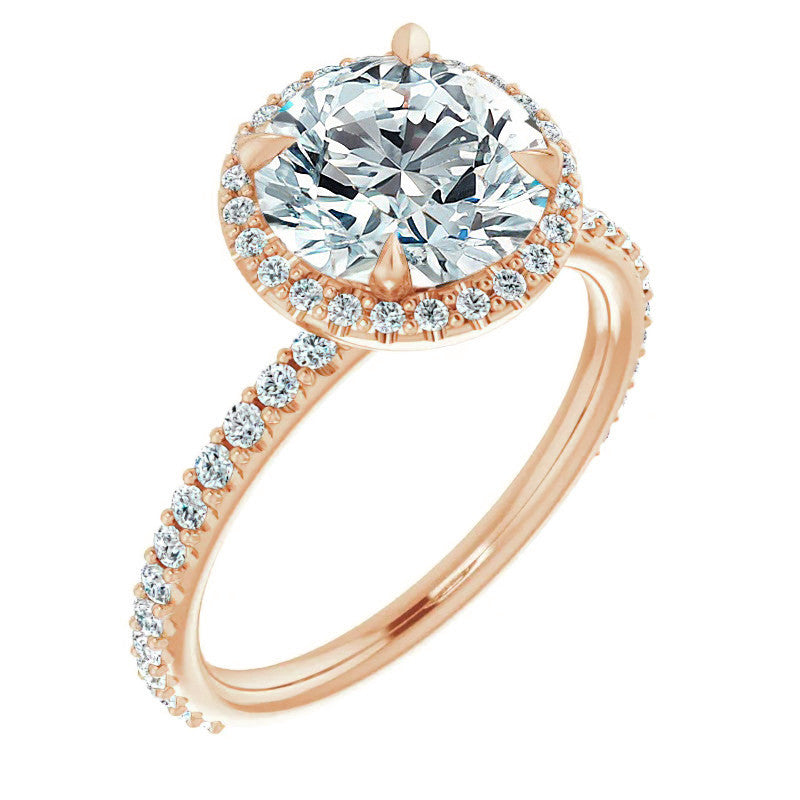 Round Halo Moissanite Engagement Ring