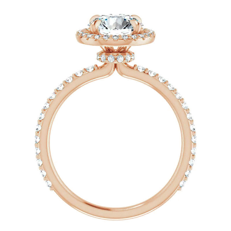 Round Halo Moissanite Engagement Ring