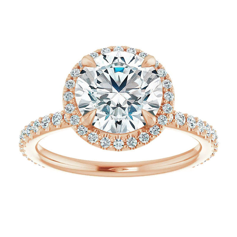 Round Halo Moissanite Engagement Ring