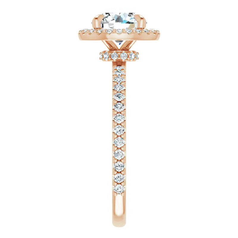 Round Halo Moissanite Engagement Ring