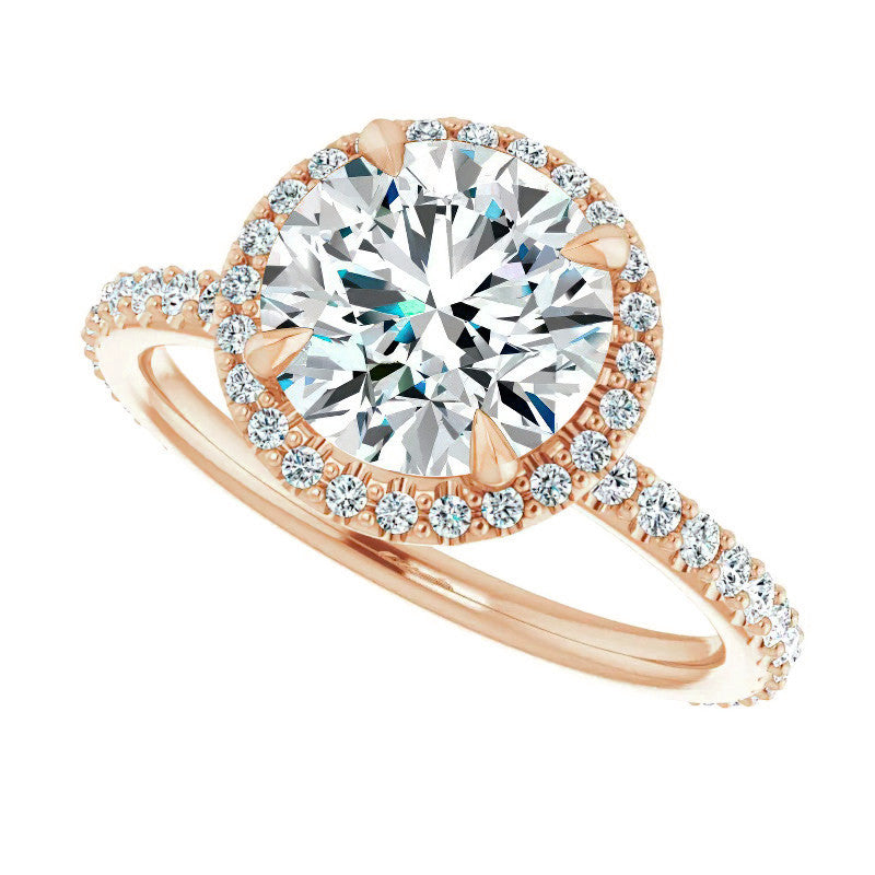 Round Halo Moissanite Engagement Ring
