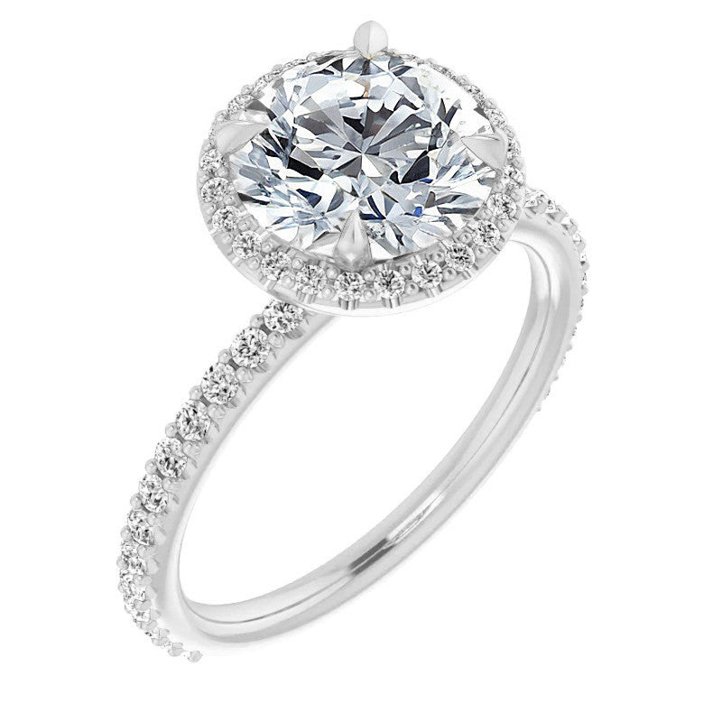 Round Halo Moissanite Engagement Ring