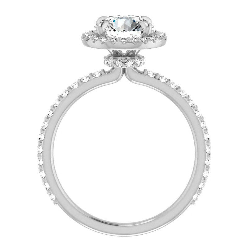 Round Halo Moissanite Engagement Ring