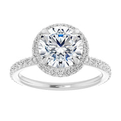 Round Halo Moissanite Engagement Ring