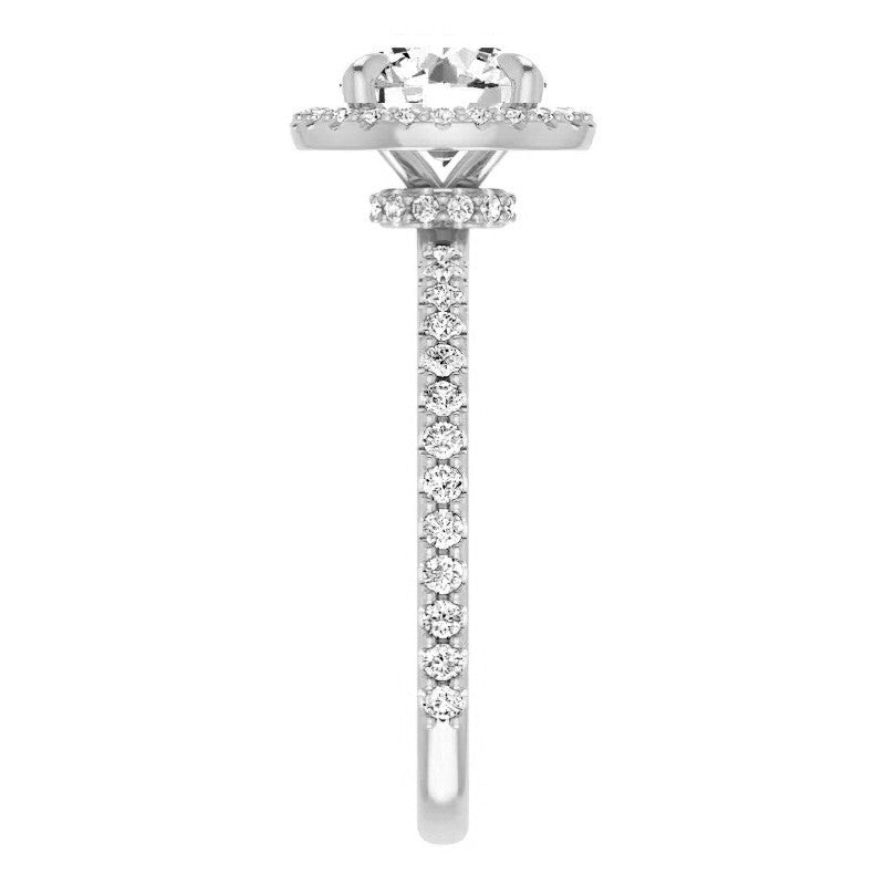 Round Halo Moissanite Engagement Ring