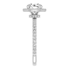 Round Halo Moissanite Engagement Ring