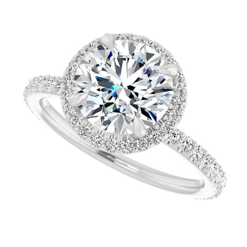 Round Halo Moissanite Engagement Ring