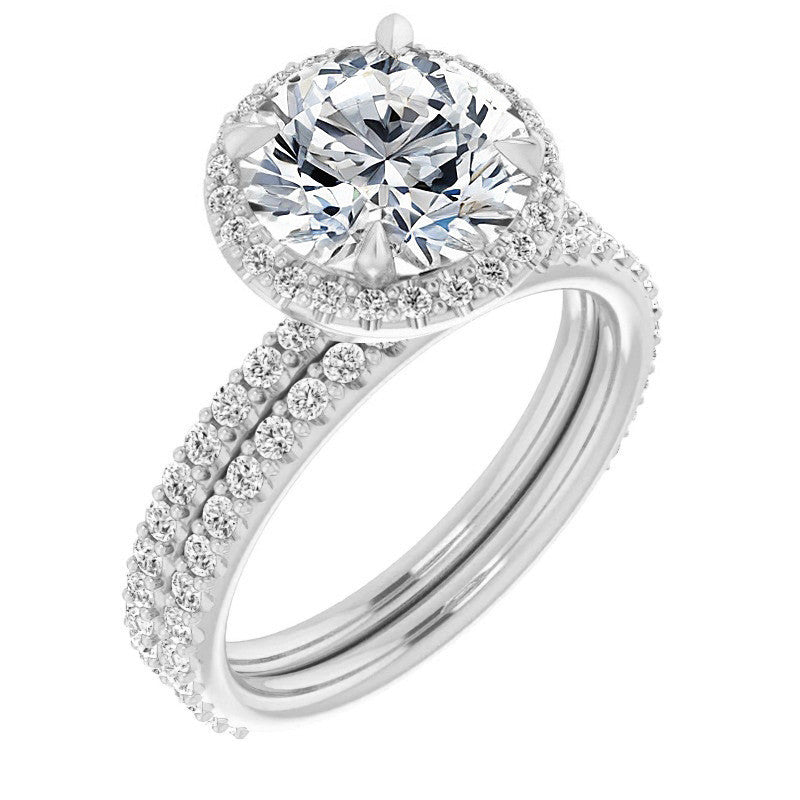 Round Halo Moissanite Engagement Ring