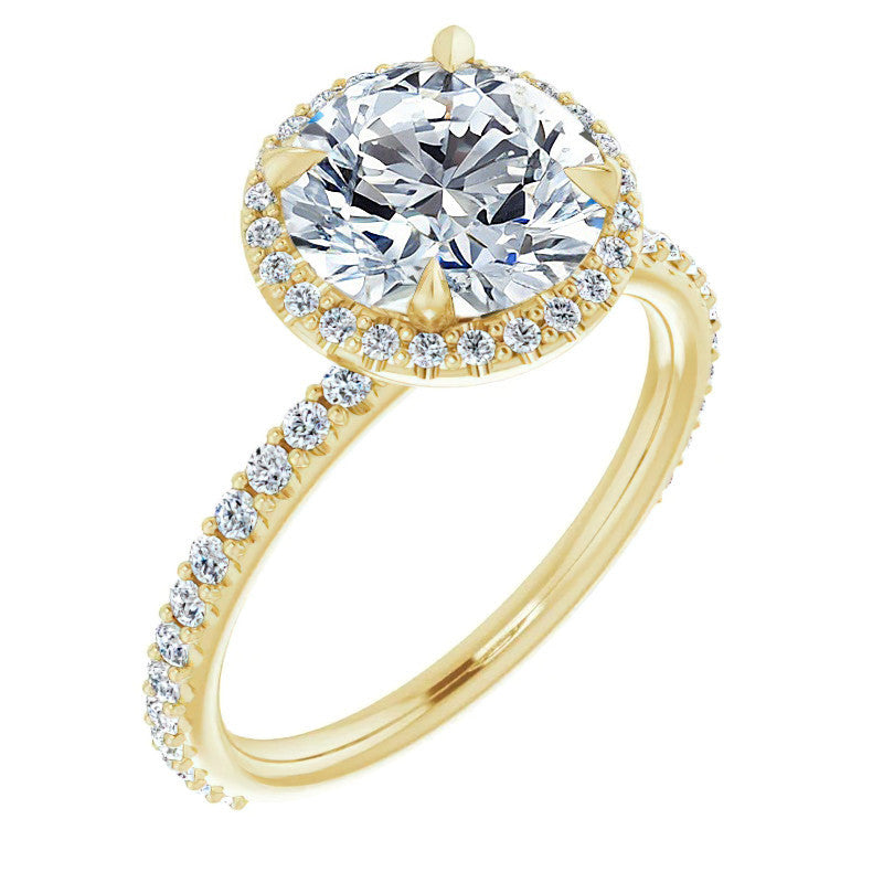 Round Halo Moissanite Engagement Ring