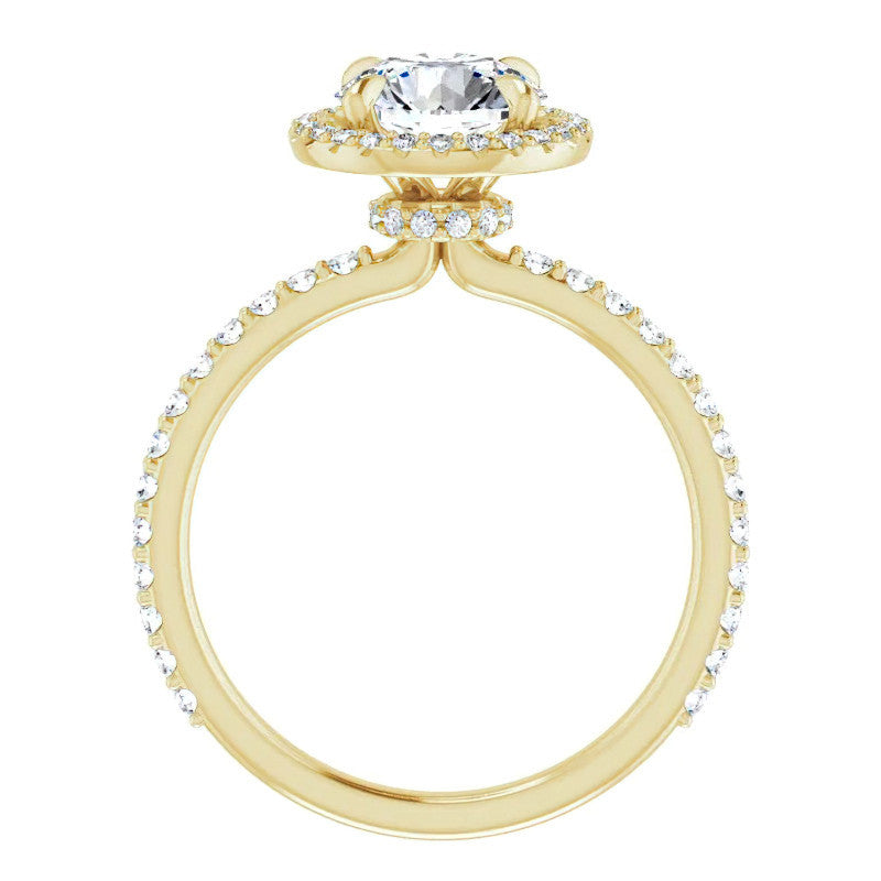 Round Halo Moissanite Engagement Ring