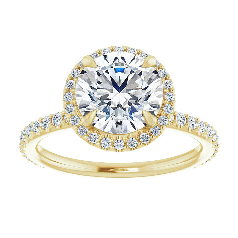 Round Halo Moissanite Engagement Ring