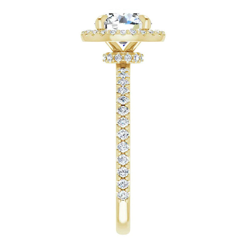 Round Halo Moissanite Engagement Ring