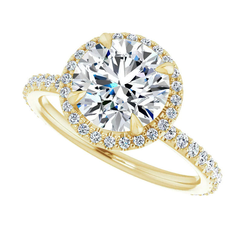 Round Halo Moissanite Engagement Ring