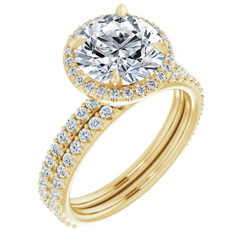 Round Halo Moissanite Engagement Ring