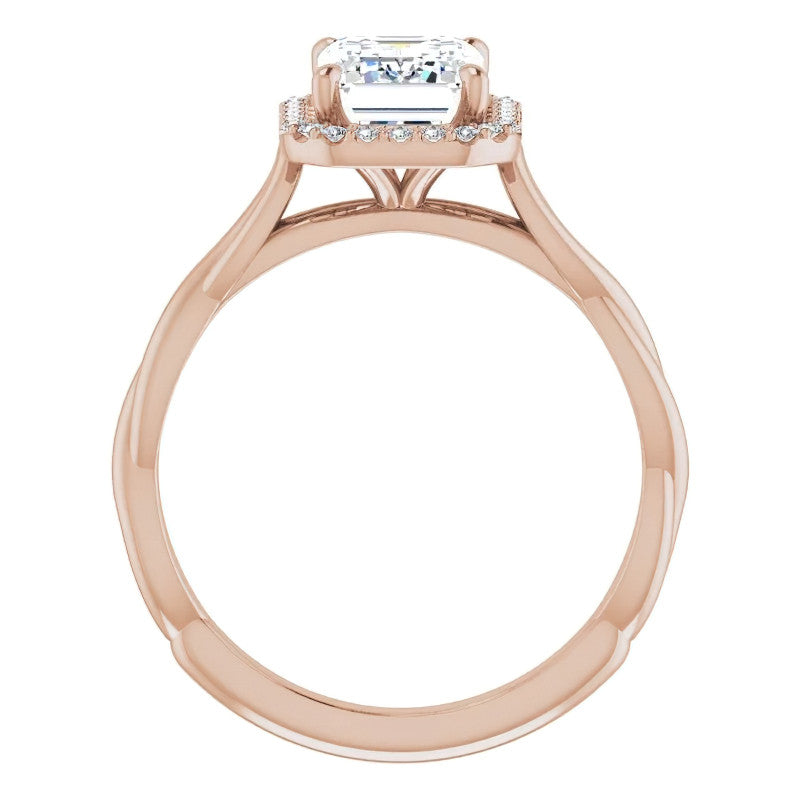 Emerald / Radiant Halo Infinity-Style Engagement Ring