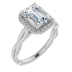 Emerald / Radiant Halo Infinity-Style Engagement Ring