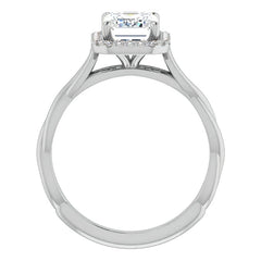 Emerald / Radiant Halo Infinity-Style Engagement Ring