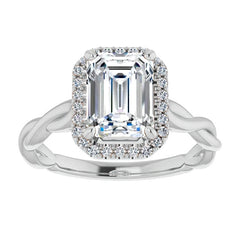 Emerald / Radiant Halo Infinity-Style Engagement Ring