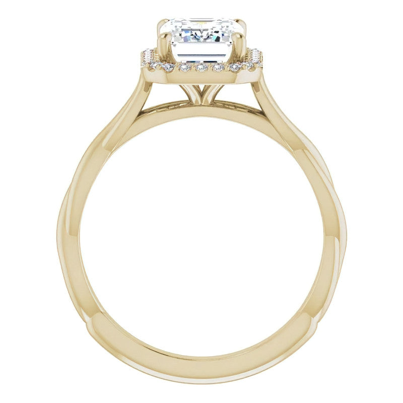Emerald / Radiant Halo Infinity-Style Engagement Ring