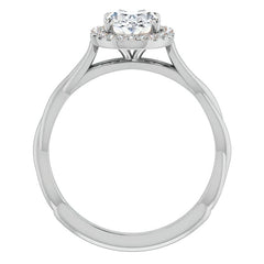 Oval Twisted Cathedral Halo Engagement Ring