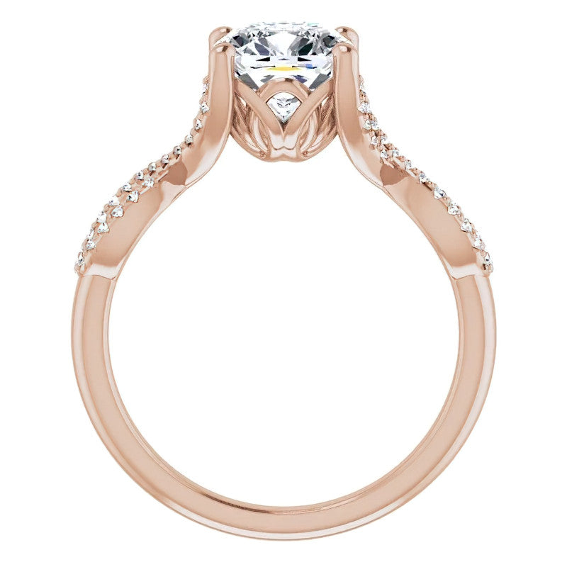 Cushion Floral Infinity Engagement Ring