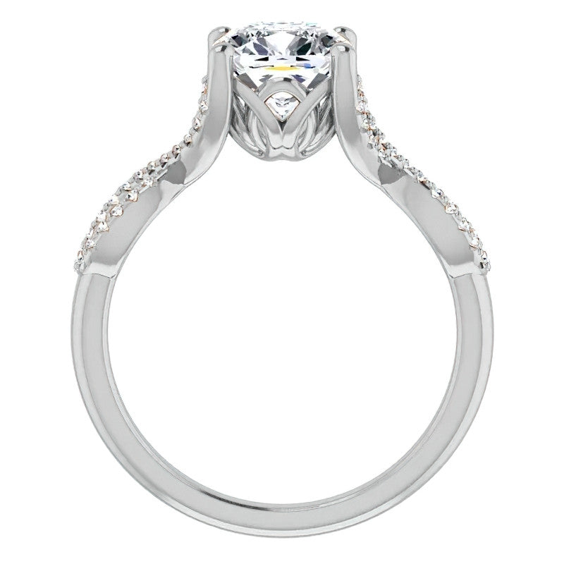 Cushion Floral Infinity Engagement Ring