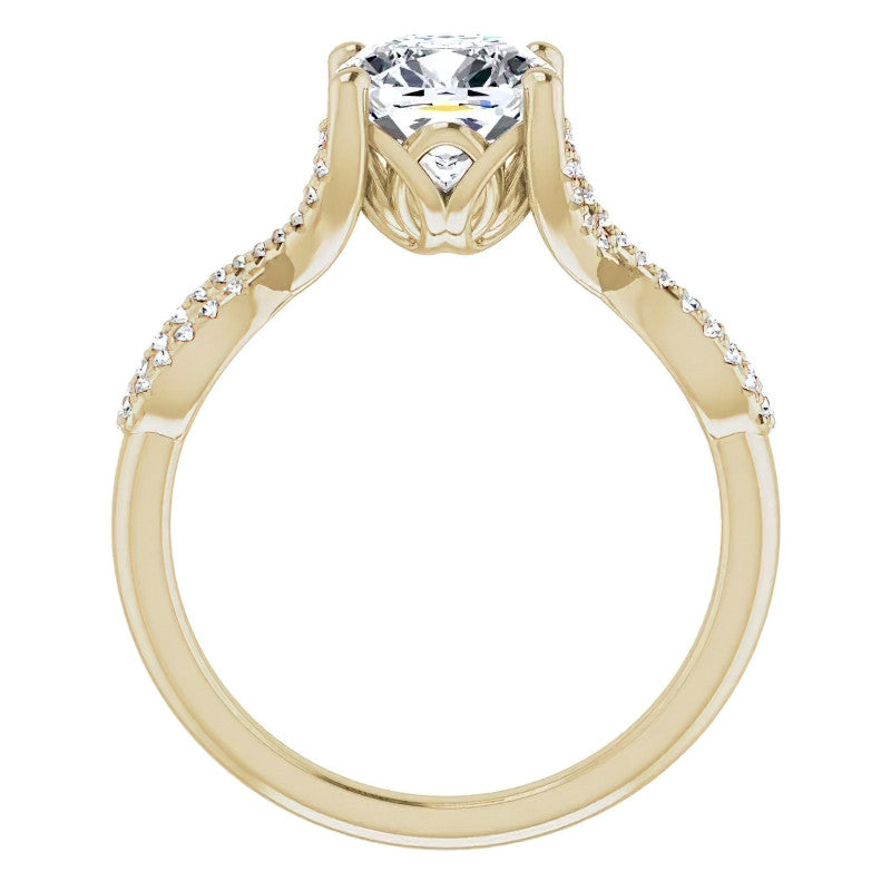 Cushion Floral Infinity Engagement Ring